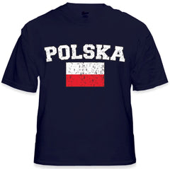 Poland "Polska" Vintage Flag International Mens T-Shirt