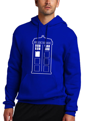 Police Box Phone Booth Tardis Adult Hoodie