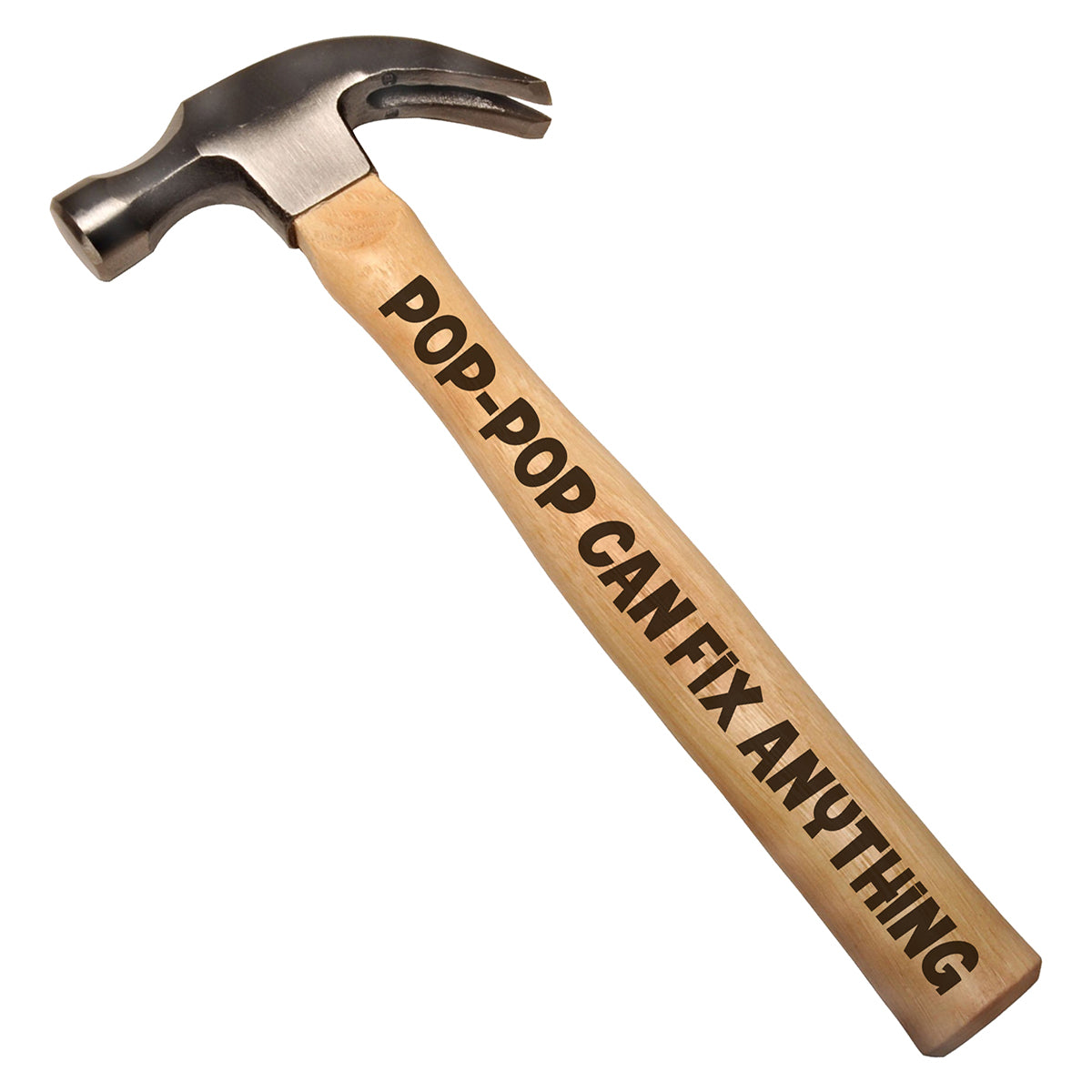Pop-Pop Can Fix Anything DIY Gift Engraved Wood Handle Steel Hammer