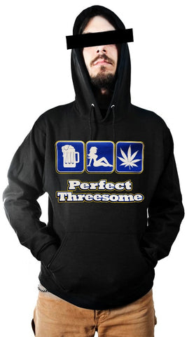 Pot Head & Stoner Sweatshirts - The Perfect Threesome Hoodie