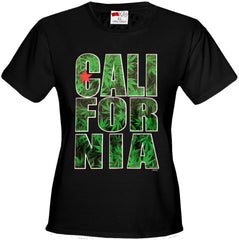 Pot Leaf California Girl's T-Shirt