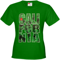 Pot Leaf California Girl's T-Shirt