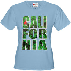 Pot Leaf California Girl's T-Shirt