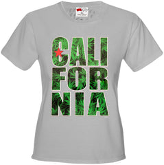 Pot Leaf California Girl's T-Shirt