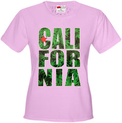 Pot Leaf California Girl's T-Shirt