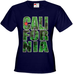 Pot Leaf California Girl's T-Shirt