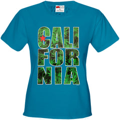 Pot Leaf California Girl's T-Shirt