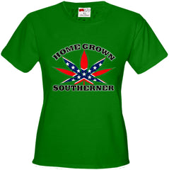 Pot Leaf Home Grown Southerner Girl's T-Shirt