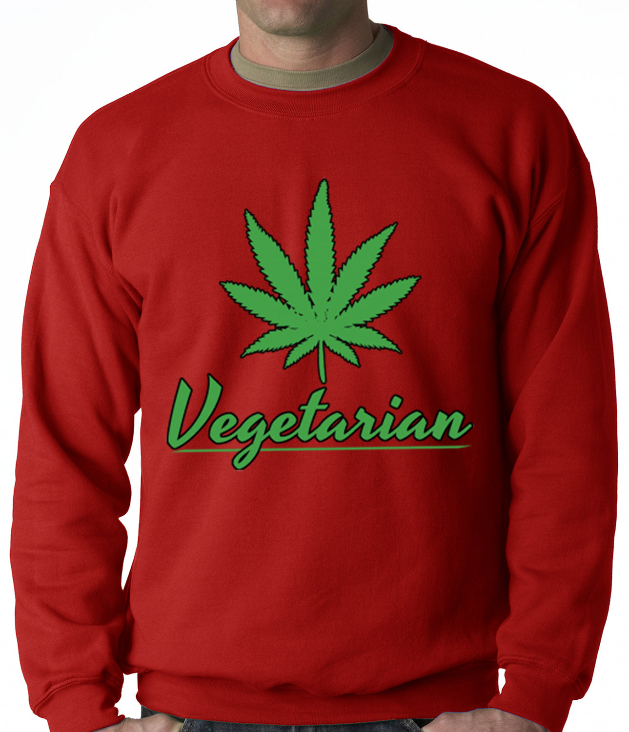 Pot Leaf Vegetarian Crewneck