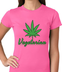 Pot Leaf Vegetarian Ladies T-shirt