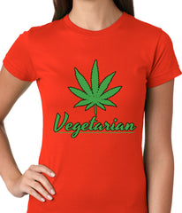 Pot Leaf Vegetarian Ladies T-shirt