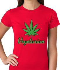 Pot Leaf Vegetarian Ladies T-shirt
