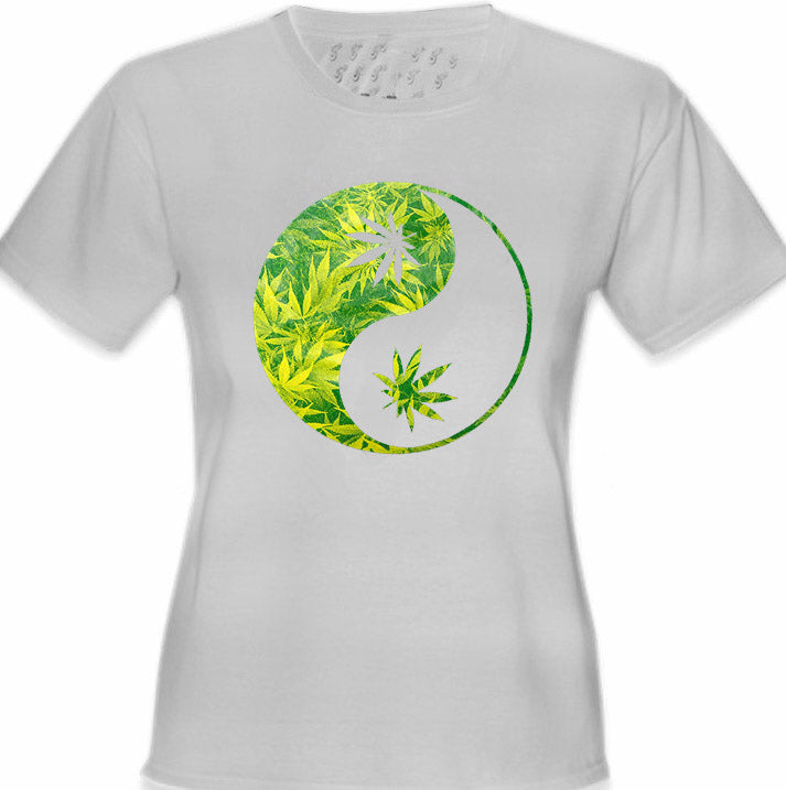 Pot Leaf Ying Yang Girl's T-Shirt