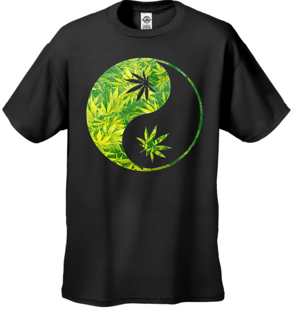 Pot Leaf Ying Yang Men's T-Shirt