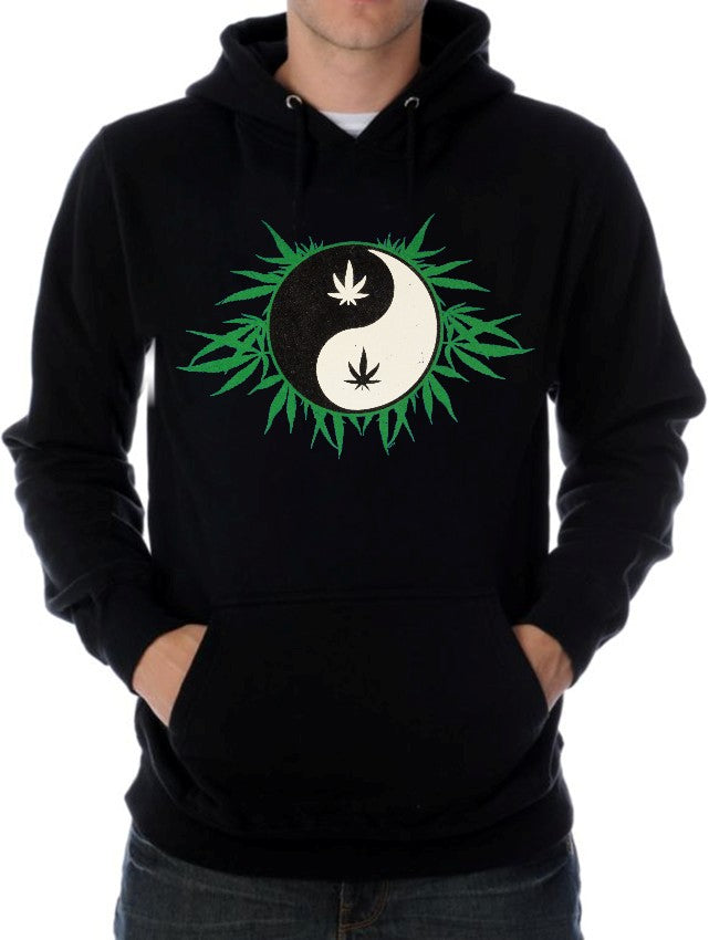 Pothead & Stoner Sweatshirts - 420 Pot Leaf Yin Yang Hoodie