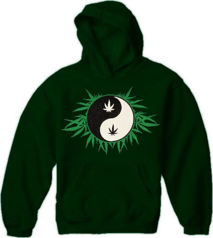 Pothead & Stoner Sweatshirts - 420 Pot Leaf Yin Yang Hoodie