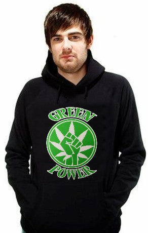 Pothead & Stoner Sweatshirts - Green Power Hoodie