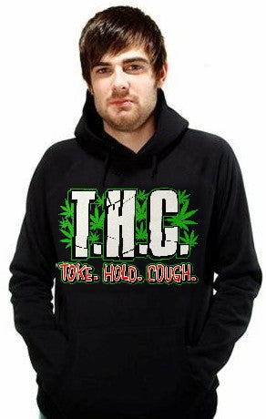 Pothead & Stoner Sweatshirts - THC Toke Hold Cough Hoodie