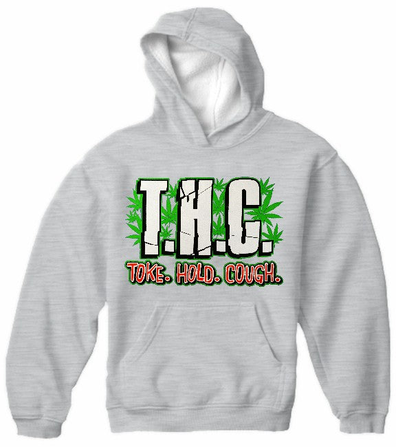 Pothead & Stoner Sweatshirts - THC Toke Hold Cough Hoodie