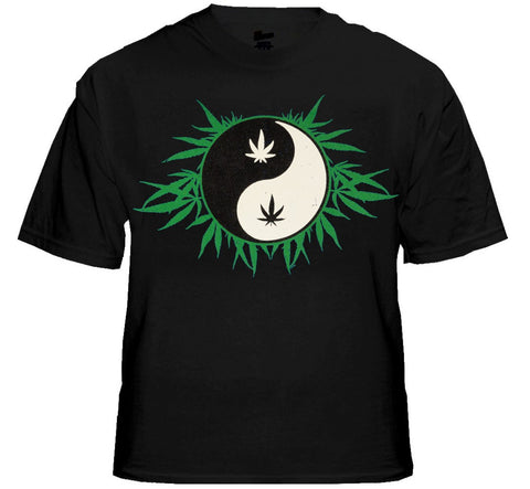 Pothead & Stoner Tees - 420 Pot Leaf Yin Yang T-Shirt