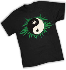 Pothead & Stoner Tees - 420 Pot Leaf Yin Yang T-Shirt