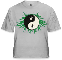 Pothead & Stoner Tees - 420 Pot Leaf Yin Yang T-Shirt