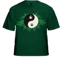 Pothead & Stoner Tees - 420 Pot Leaf Yin Yang T-Shirt