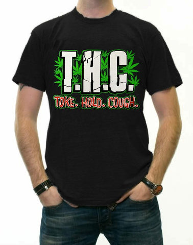 Pothead & Stoner Tees - THC Toke Hold Cough T-Shirt