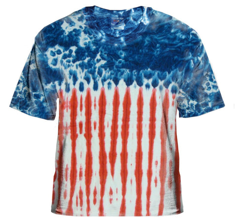 Premium Hand Made Tie Dye T-Shirts - U.S.A. Flag Tie Dye T-Shirt