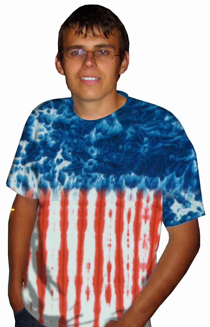 Premium Hand Made Tie Dye T-Shirts - U.S.A. Flag Tie Dye T-Shirt