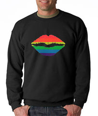 Pride Rainbow Kiss Crew Neck Sweatshirt