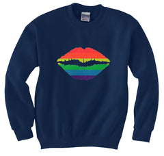 Pride Rainbow Kiss Crew Neck Sweatshirt