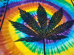 Psychedelic Pot Leaf Tie Dye Tapestry