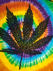 Psychedelic Pot Leaf Tie Dye Tapestry