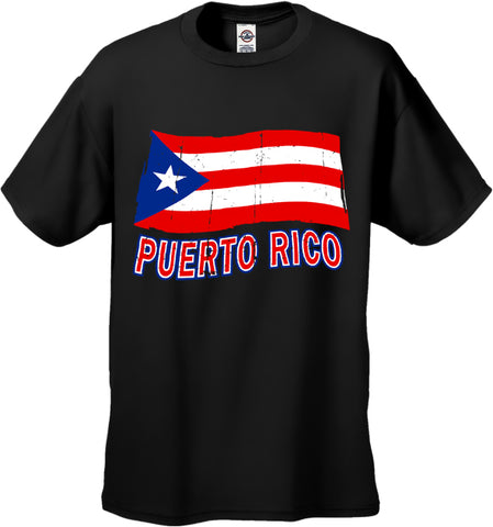 Puerto Rico Vintage Flag Waving Men's T-Shirt