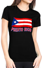 Puerto Rico Vintage Waving Flag Girl's T-Shirt