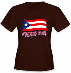 Puerto Rico Vintage Waving Flag Girl's T-Shirt