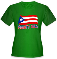 Puerto Rico Vintage Waving Flag Girl's T-Shirt