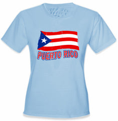 Puerto Rico Vintage Waving Flag Girl's T-Shirt