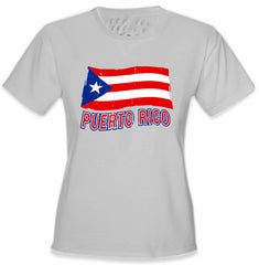 Puerto Rico Vintage Waving Flag Girl's T-Shirt