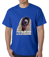 Pug In An Ugg On a Rug Looking Snug Mens T-shirt