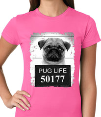 Mug Shot Pug Life Funny Ladies T-shirt