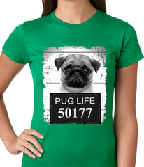 Mug Shot Pug Life Funny Ladies T-shirt