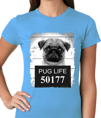 Mug Shot Pug Life Funny Ladies T-shirt