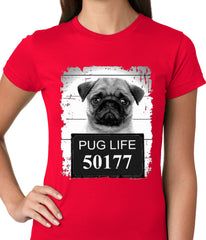 Mug Shot Pug Life Funny Ladies T-shirt