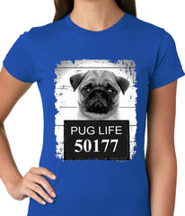 Mug Shot Pug Life Funny Ladies T-shirt