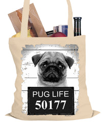 Mug Shot Pug Life Funny Tote Bag