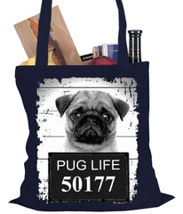 Mug Shot Pug Life Funny Tote Bag