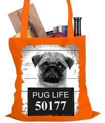 Mug Shot Pug Life Funny Tote Bag