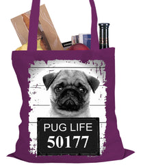 Mug Shot Pug Life Funny Tote Bag